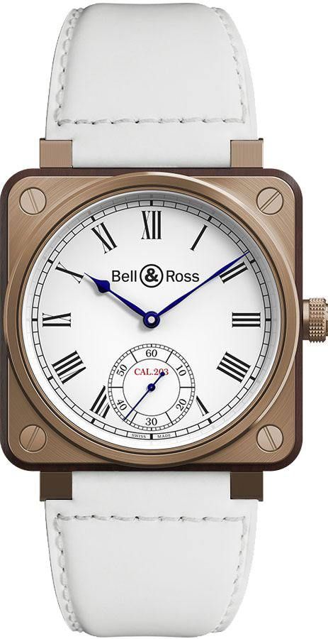 bell ross aviation instruments reloj de caballero con esfera blanca br01-cm-203-b-v-032