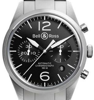 Bell & Ross Vintage Original Black Dial Men's Watch BRV126-BL-ST/SST