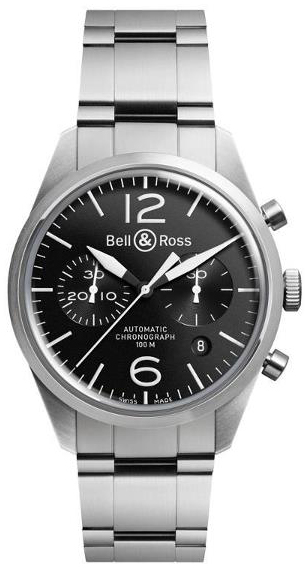 bell ross vintage original svart urtavla herrklocka brv126-bl-st/sst
