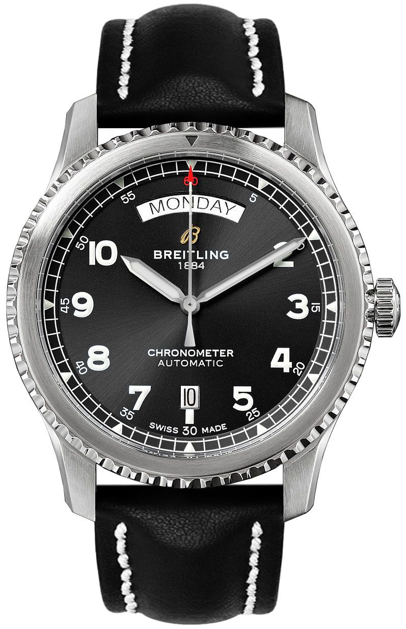 breitling aviator 8 automatisk dag datum 41 män klocka a4533010101b1x2
