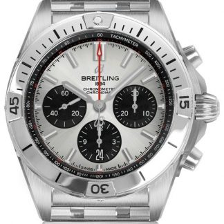 breitling chronomat b01 42 silbernes zifferblatt herrenuhr ab0134101g1a1