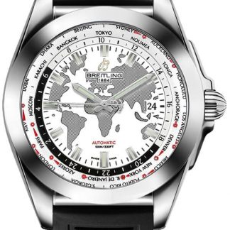 breitling galactic unitime herrenuhr mit weissem zifferblatt wb3510u0/a777-153s