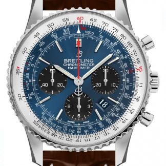 breitling navitimer 1 b01 cronógrafo 43 esfera azul reloj de los hombres ab0121211c1p2