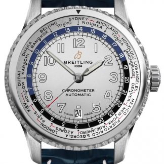 Breitling Aviator 8 Unitime 43mm hopea dial miesten katsella ab3521u01g1p2