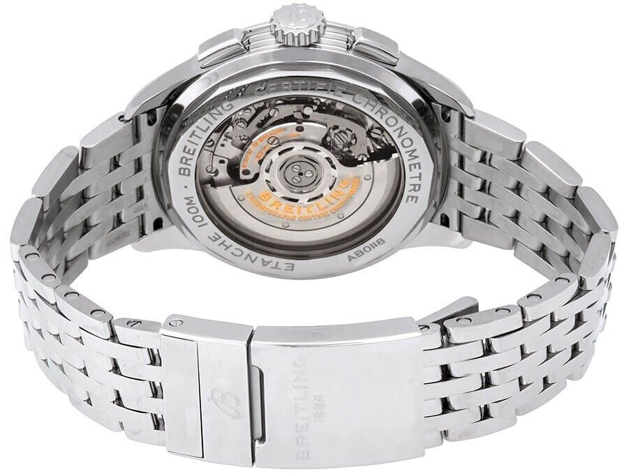 breitling premier b01 kronograf 42 blå urskive stål herreur ab0118a61c1a1 - Billede 3