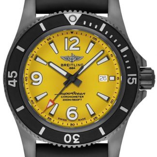 breitling superocean automatico esfera amarilla reloj de los hombres m17368d71i1s2