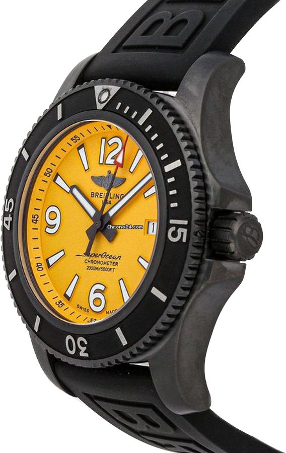 breitling superocean automatico esfera amarilla reloj de los hombres m17368d71i1s2 - Imagen 2