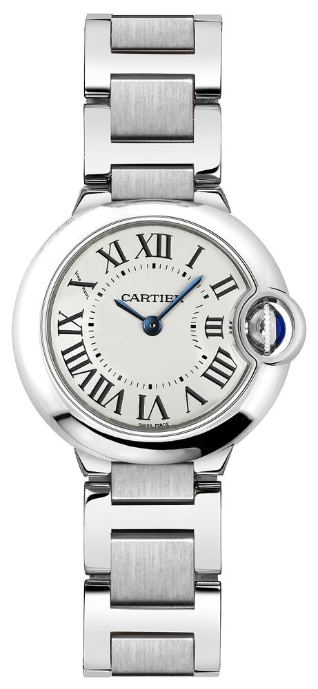 cartier ballon bleu stål damklocka w69010z4
