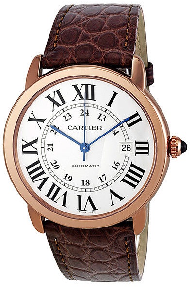 cartier ronde solo 18k oro rosa reloj de los hombres w6701009