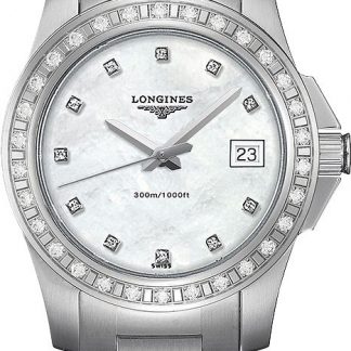 Longines Conquest White Pearl & Diamonds Women's Watch L3.258.0.88.6