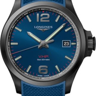 Longines Conquest V.H.P. Quartz Black Steel Men's Watch L3.726.2.96.9