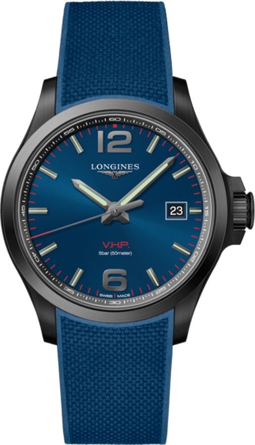 Longines Conquest V.H.P. Quartz Black Steel Men's Watch L3.726.2.96.9