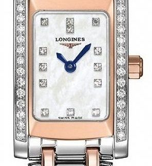 longines dolcevita oro rosa acero diamante reloj de mujer l5.158.5.89.7