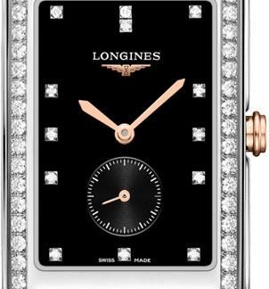 Longines DolceVita Black Dial Two-tone Diamond Men's Watch L5.755.5.59.7