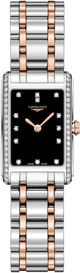 longines dolcevita montre femme acier or rose l5.258.5.59.7