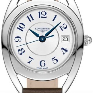 longines equestrian reloj de cuero marrón de las mujeres l6.136.4.73.2