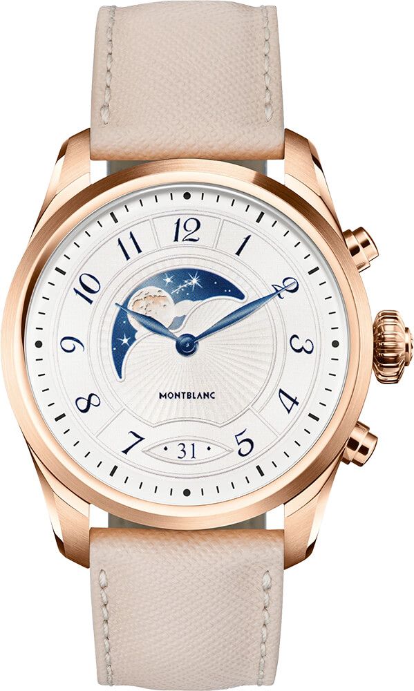 montblanc summit 2 roséguld pvd stål 42mm smartwatch 125837