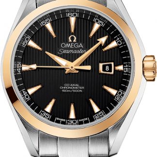 Omega Seamaster Aqua Terra Black Dial Gold & Steel Women's Watch 231.20.34.20.01.004