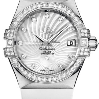 Omega Constellation Solid 18k White Gold Women's Watch 123.57.35.20.55.005