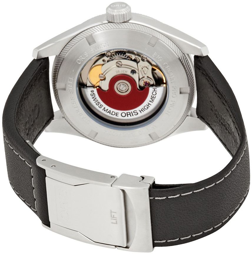 oris stor krona propilot datum grå urtavla klocka 75176974063ls - Bild 3