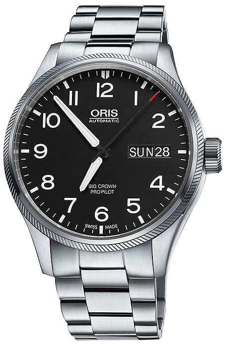 oris big crown propilot dag datum män klocka 75276984164mb