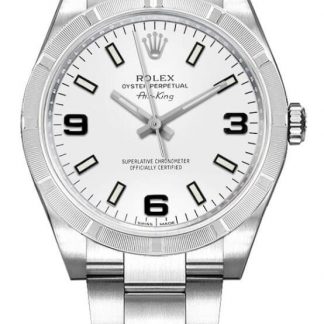 rolex oyster perpetual air-king vit urtavla kvinnor klocka 114210