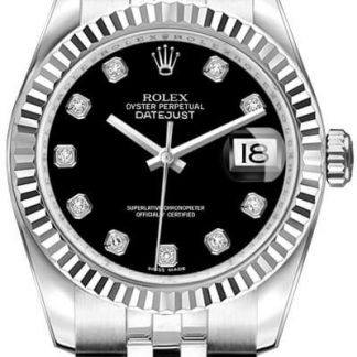 Rolex Lady-Datejust 26 Black Dial Women's Watch 179174