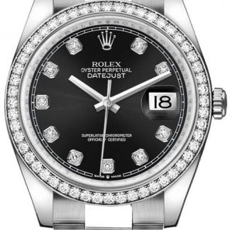 Rolex Datejust 36 Black Diamond Dial Unisex Watch 126284RBR-0020