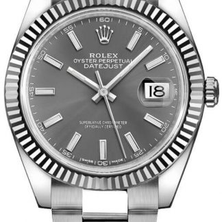 Rolex Datejust 41 Oystersteel Rhodium Men's Watch 126334-0013