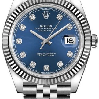 Rolex Datejust 41 Blue Diamond Dial Gold & Steel Watch 126334-0016