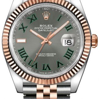 Rolex Datejust 41 Green Roman Numeral Men's Watch 126331-0016