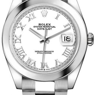 Rolex Datejust 41 White Roman Dial Men's Watch 126300-0015