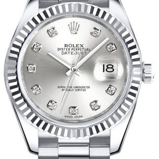 Rolex Lady-Datejust 26 Silver Diamond Dial Watch 179179