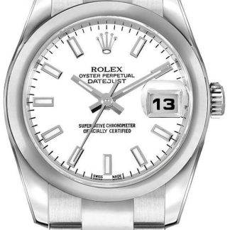 rolex dame-datejust 26 hvid urskive stål ur 179160