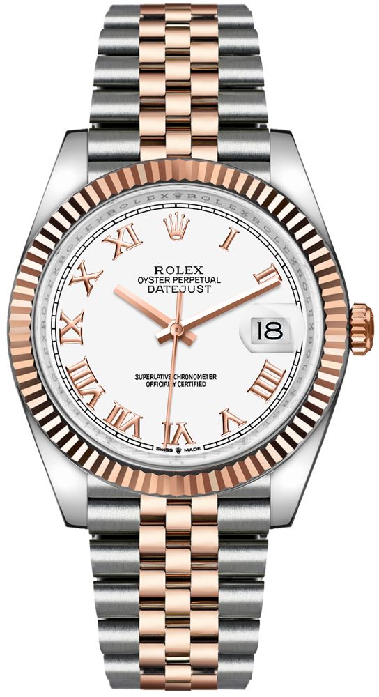 Rolex Datejust 36 18k everose guld oystersteel klocka 126231