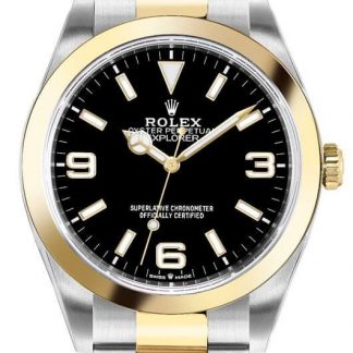 Rolex Explorer Yellow Gold & Steel Midsize Luxury Watch 124273-0001