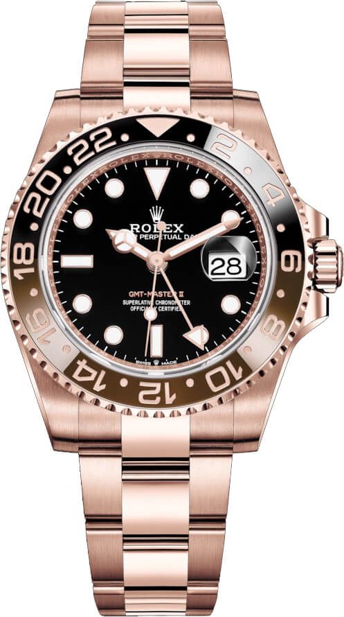 rolex gmt-master ii root beer rose gold 126715chnr