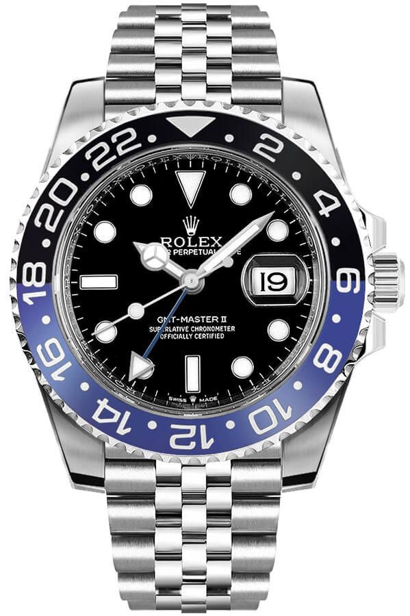rolex gmt-master ii batman jubilee herrklocka 126710blnr-0002