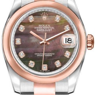 Rolex Lady-Datejust 26 Black Mother of Pearl Dial Women's Watch 179161