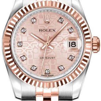 Rolex Lady-Datejust 26 Pink Jubilee Dial Women's Watch 179171