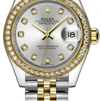 Rolex Lady-Datejust 28 Silver Diamond Watch 279383RBR-0007