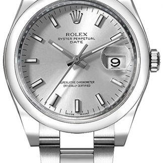 Rolex Oyster Perpetual Date 34 Silver Dial Women's Watch 115200-0006