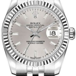 Rolex Lady-Datejust 26 Silver Dial Jubilee Bracelet Watch 179174