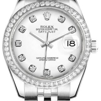 rolex lady-datejust 26 hvid diamant urskive ur 179384