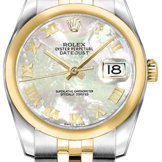 Rolex Lady-Datejust 26 Mother of Pearl Roman Numeral Dial Watch 179163