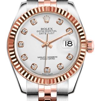 rolex lady-datejust 26 hvid diamant urskive ur 179171