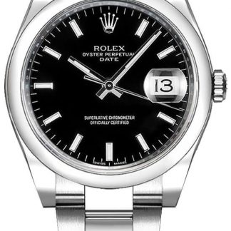 Rolex Oyster Perpetual Date 34 Black Dial Watch 115200