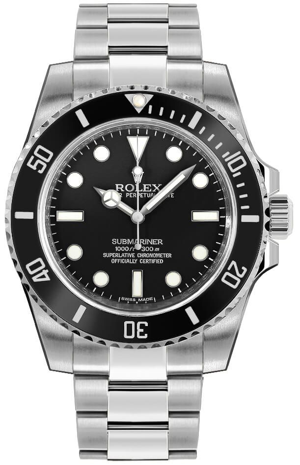 Rolex Submariner Men's Luxury Diver Watch Black Dial 114060-0002