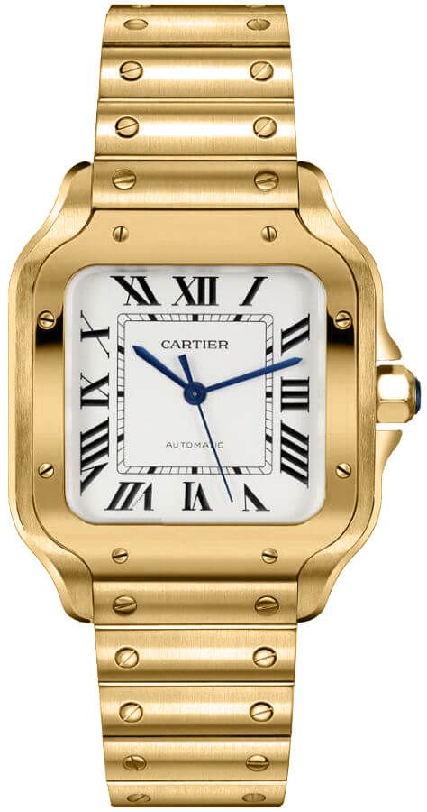 cartier santos de cartier 18k geelgoud unisex horloge wgsa0030